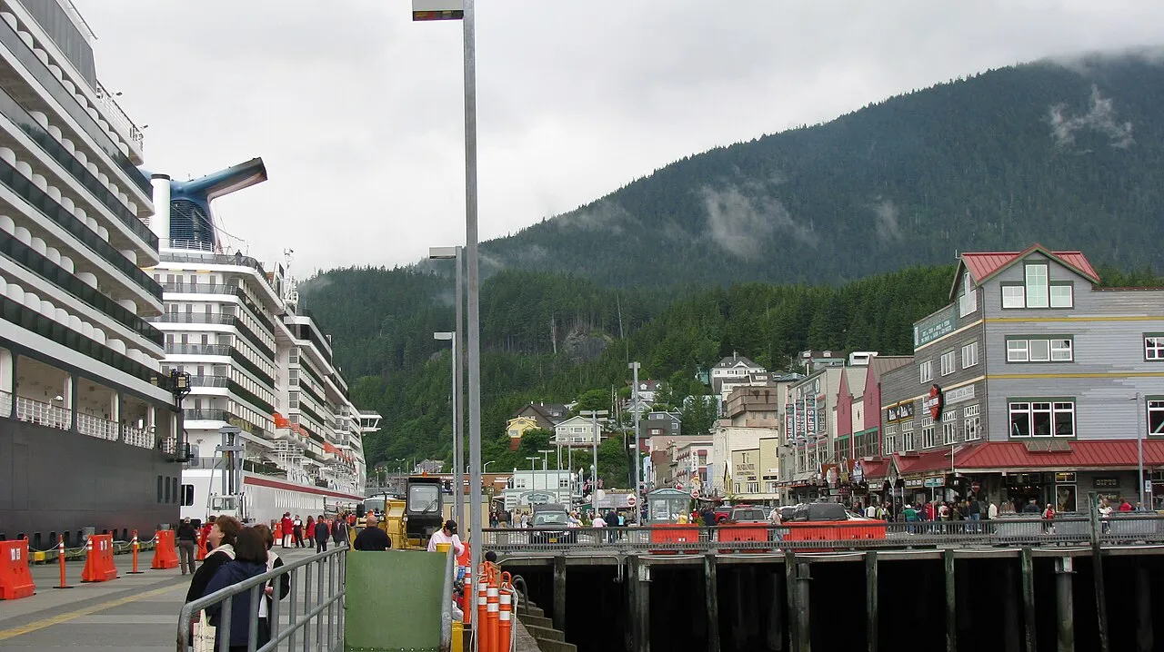 Context photograph: Ketchikan waterfront and cruise ships in port.JPG